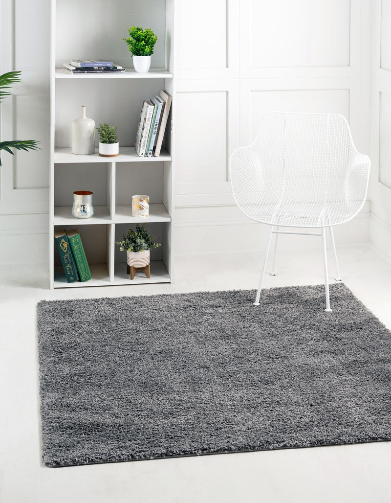 Cozy Comfort Shag Collection Area Rug - Haven (Pebble Gray) Square Pebble Gray  lifestyle 13