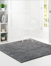 Cozy Comfort Shag Collection Area Rug - Haven (Pebble Gray) Square Pebble Gray  lifestyle 16