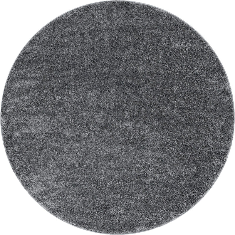 Cozy Comfort Shag Collection Area Rug - Haven (Pebble Gray) Round Pebble Gray  lifestyle 8