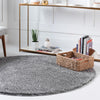 Cozy Comfort Shag Collection Area Rug - Haven (Pebble Gray) Round Pebble Gray  lifestyle 11