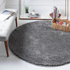 Cozy Comfort Shag Collection Area Rug - Haven (Pebble Gray) Round Pebble Gray  lifestyle 17