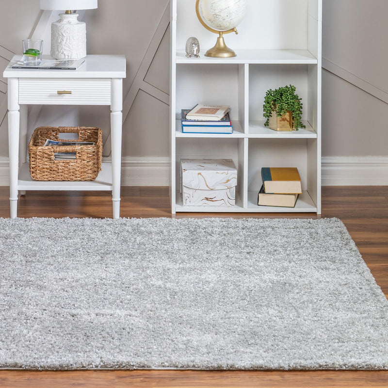 Cozy Comfort Shag Collection Area Rug - Haven (Cloud Gray) Square Cloud Gray  lifestyle 10