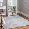 Cozy Comfort Shag Collection Area Rug - Haven (Cloud Gray) Square Cloud Gray  lifestyle 16