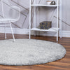 Cozy Comfort Shag Collection Area Rug - Haven (Cloud Gray) Round Cloud Gray  lifestyle 11