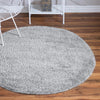 Cozy Comfort Shag Collection Area Rug - Haven (Cloud Gray) Round Cloud Gray  lifestyle 17