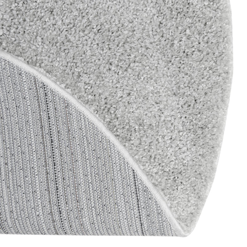 Cozy Comfort Shag Collection Area Rug - Haven (Cloud Gray) Round Cloud Gray  lifestyle 23