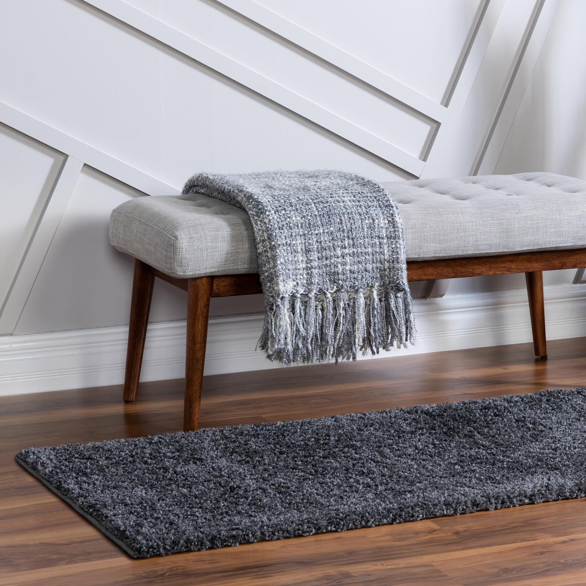 Cozy Comfort Shag Collection Area Rug - Haven (Smoke Gray)