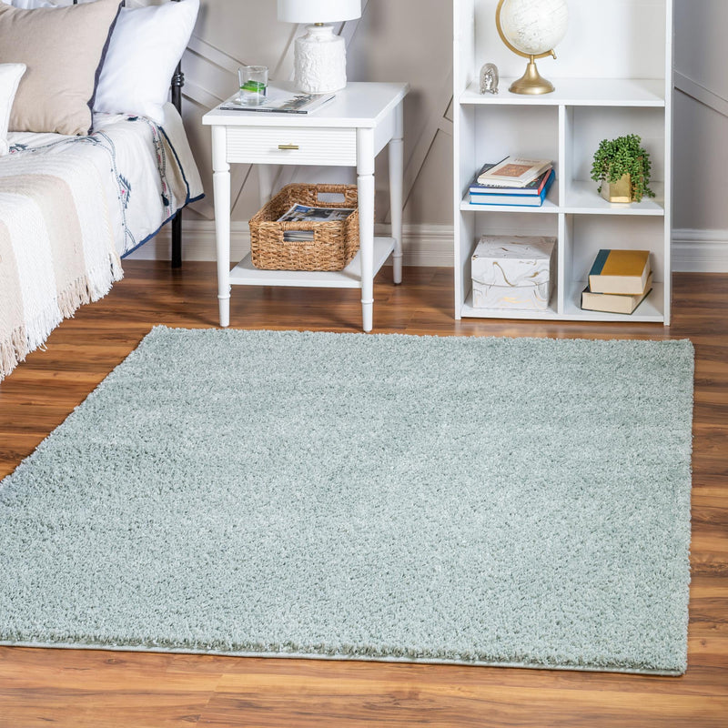 Cozy Comfort Shag Collection Area Rug - Haven (Sage Green) Square Sage Green  lifestyle 22