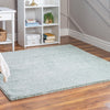 Cozy Comfort Shag Collection Area Rug - Haven (Sage Green) Square Sage Green  lifestyle 25