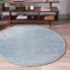 Cozy Comfort Shag Collection Area Rug - Haven (Sage Green) Round Sage Green  lifestyle 20