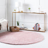 Cozy Comfort Shag Collection Area Rug - Haven (Pink) Round Pink  lifestyle 20