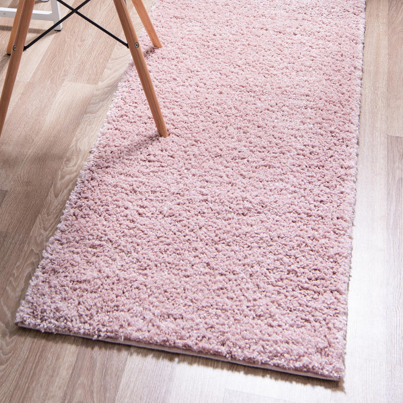 Cozy Comfort Shag Collection Area Rug - Haven (Pink) Runner Pink  lifestyle 21