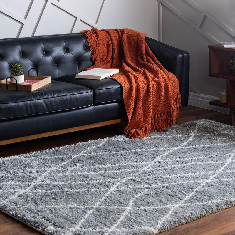 Cozy Haven Shag Collection Area Rug - Serenity (Cloud Gray) Rectangle Cloud Gray  lifestyle 2