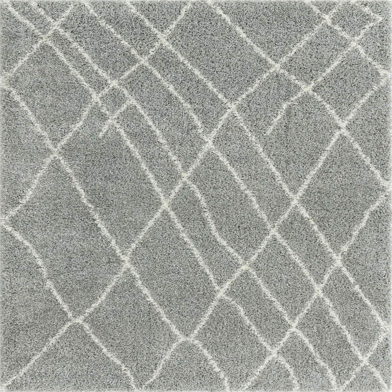 Cozy Haven Shag Collection Area Rug - Serenity (Cloud Gray) Square Cloud Gray  lifestyle 16