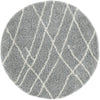 Cozy Haven Shag Collection Area Rug - Serenity (Cloud Gray) Round Cloud Gray  lifestyle 17