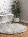 Cozy Haven Shag Collection Area Rug - Serenity (Cloud Gray) Round Cloud Gray  lifestyle 20