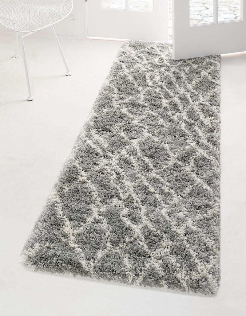 Cozy Haven Shag Collection Area Rug - Serenity (Cloud Gray) Runner Cloud Gray  lifestyle 21