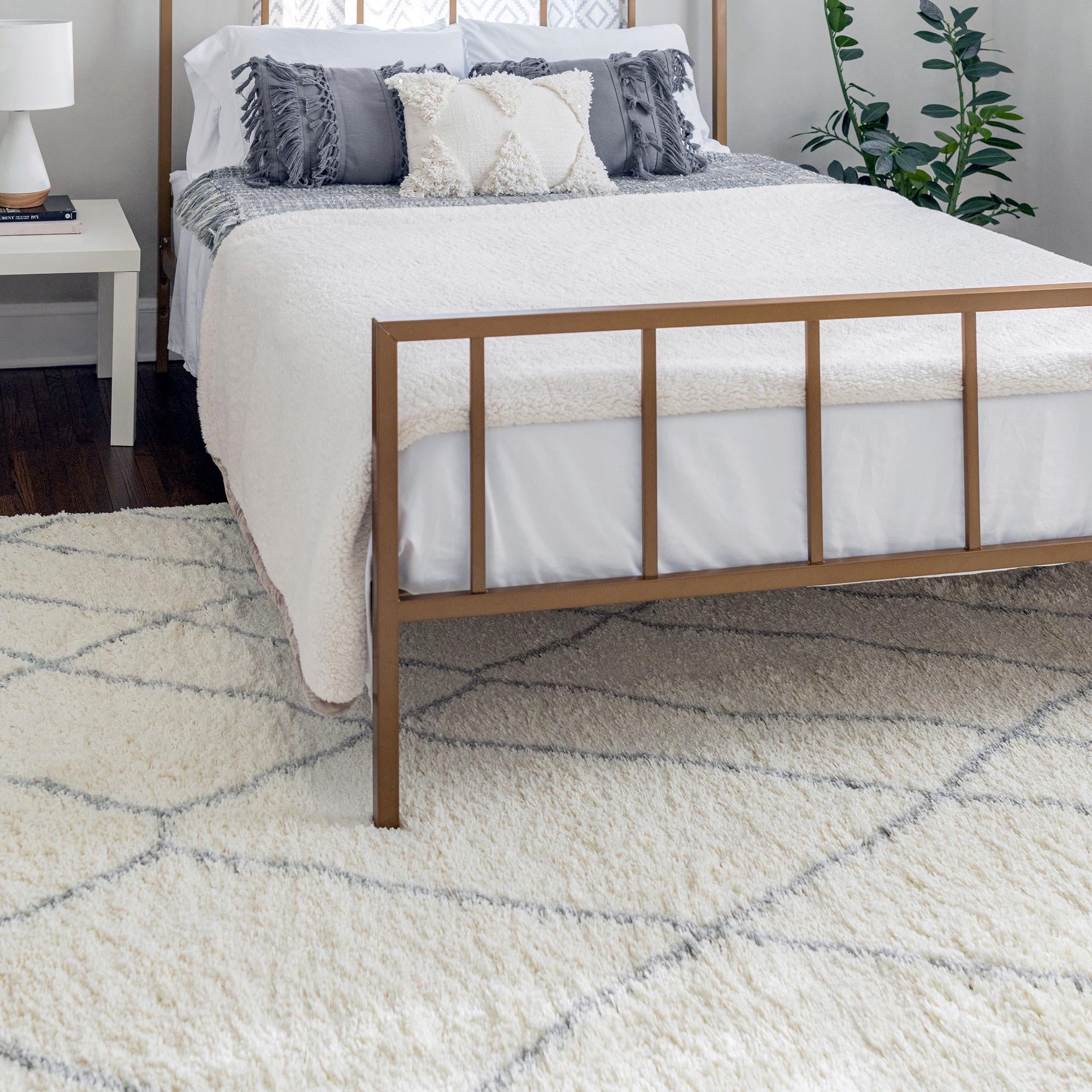 Cozy Haven Shag Collection Area Rug - Serenity (Ivory)