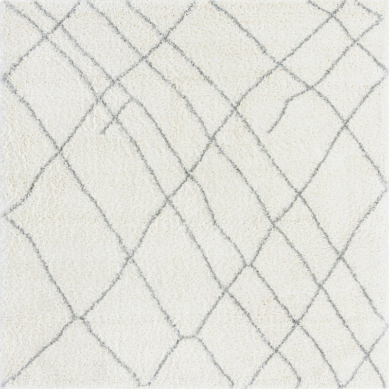 Cozy Haven Shag Collection Area Rug - Serenity (Ivory) Square Ivory  lifestyle 20