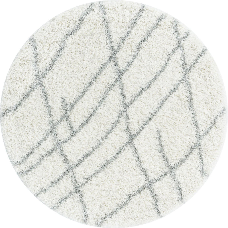 Cozy Haven Shag Collection Area Rug - Serenity (Ivory) Round Ivory  lifestyle 21