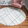 Cozy Haven Shag Collection Area Rug - Serenity (Ivory) Round Ivory  lifestyle 30