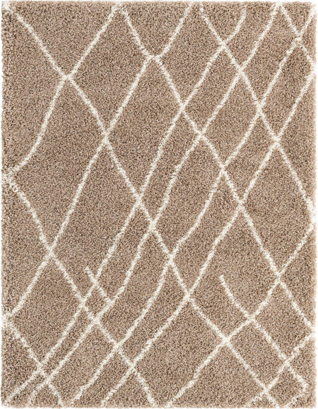 Cozy Haven Shag Collection Area Rug - Serenity (Khaki)