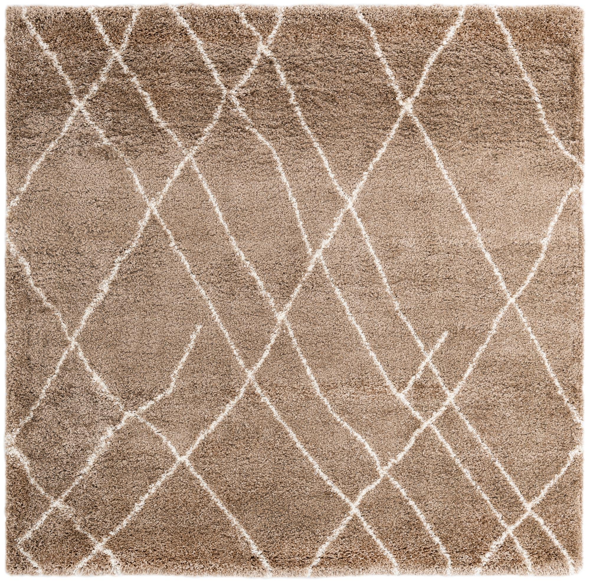 Cozy Haven Shag Collection Area Rug - Serenity (Khaki)