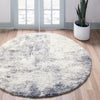 Cozy Haven Shag Collection Area Rug -  Tranquility (Pebble Gray) Round Pebble Gray  lifestyle 26