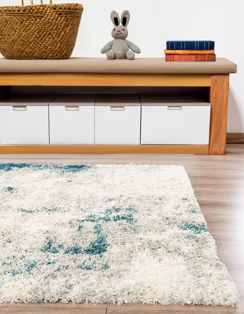 Cozy Haven Shag Collection Area Rug -  Tranquility (Sage Green) Square Sage Green  lifestyle 32