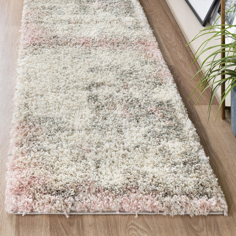 Cozy Haven Shag Collection Area Rug -  Tranquility (Pink) Runner Pink  lifestyle 54