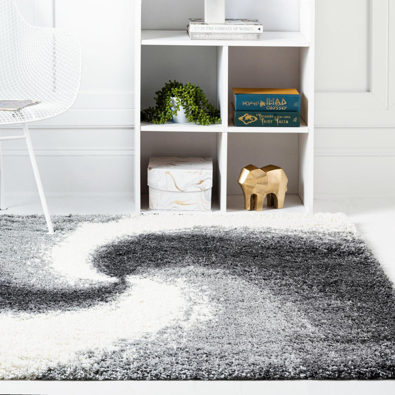 Cozy Haven Shag Collection Area Rug -  Oasis Square Smoke Gray  lifestyle 61