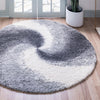 Cozy Haven Shag Collection Area Rug -  Oasis Round Smoke Gray  lifestyle 68