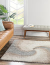 Cozy Haven Shag Collection Area Rug -  Oasis Square Khaki  lifestyle 75