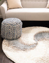 Cozy Haven Shag Collection Area Rug -  Oasis Round Khaki  lifestyle 76