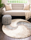 Cozy Haven Shag Collection Area Rug -  Oasis Round Khaki  lifestyle 87