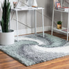 Cozy Haven Shag Collection Area Rug -  Oasis Square Sage Green  lifestyle 88