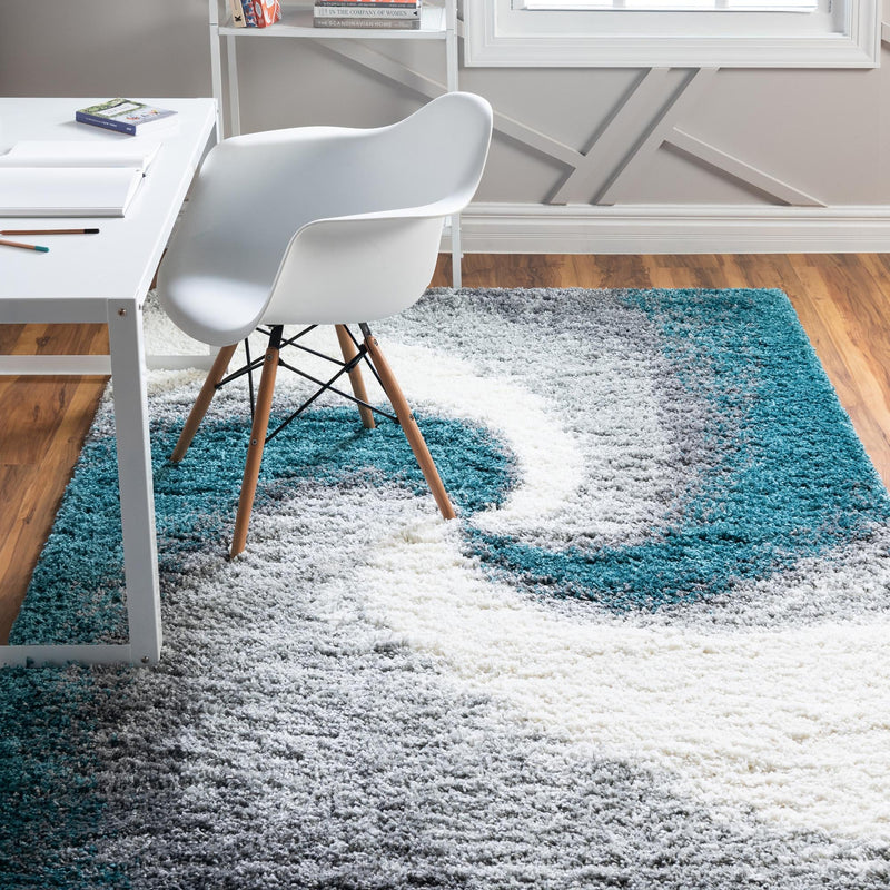 Cozy Haven Shag Collection Area Rug -  Oasis Rectangle Turquoise  lifestyle 7