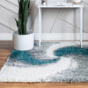 Cozy Haven Shag Collection Area Rug -  Oasis Square Turquoise  lifestyle 52