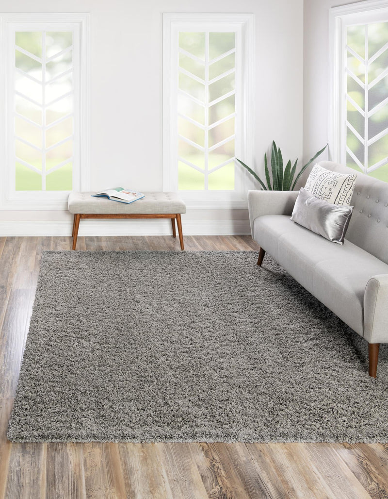 Plush Oasis Collection Area Rug - Serenity (Cloud Gray) Square Cloud Gray  lifestyle 1