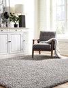 Plush Oasis Collection Area Rug - Serenity (Cloud Gray) Square Cloud Gray  lifestyle 11