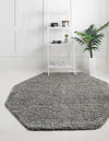 Plush Oasis Collection Area Rug - Serenity (Cloud Gray) Octagon Cloud Gray  lifestyle 0