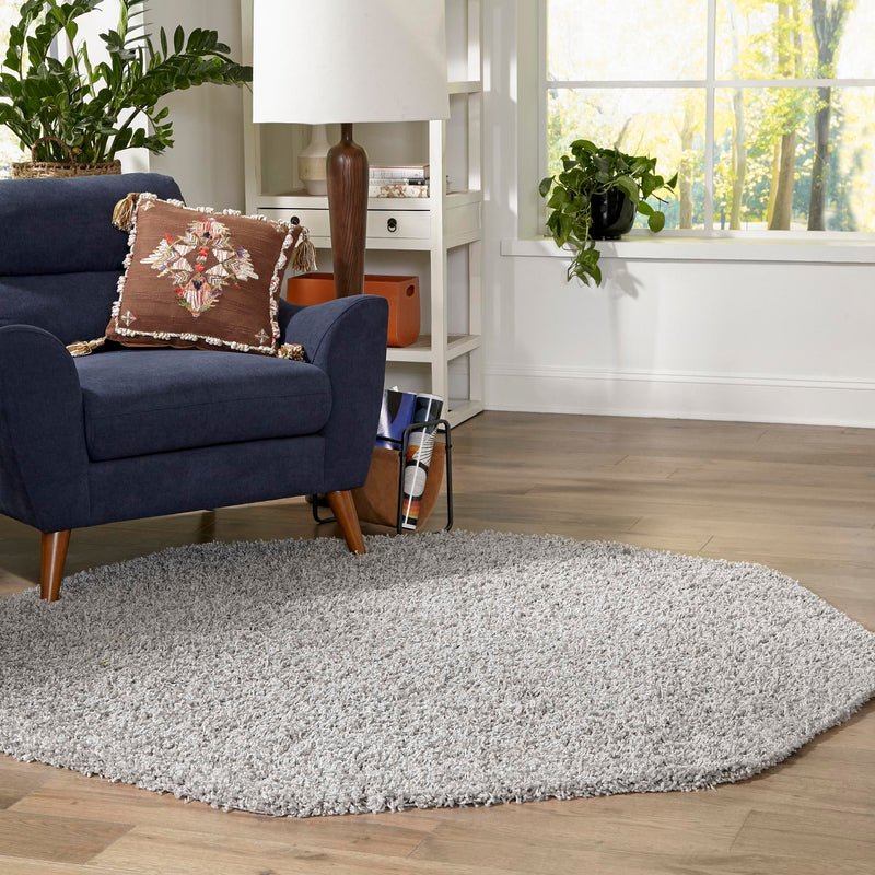 Plush Oasis Collection Area Rug - Serenity (Cloud Gray) Octagon Cloud Gray  lifestyle 42