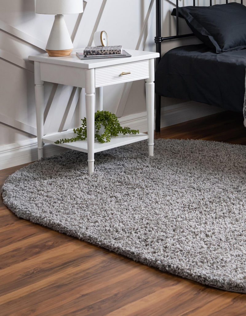 Plush Oasis Collection Area Rug - Serenity (Cloud Gray) Oval Cloud Gray  lifestyle 7