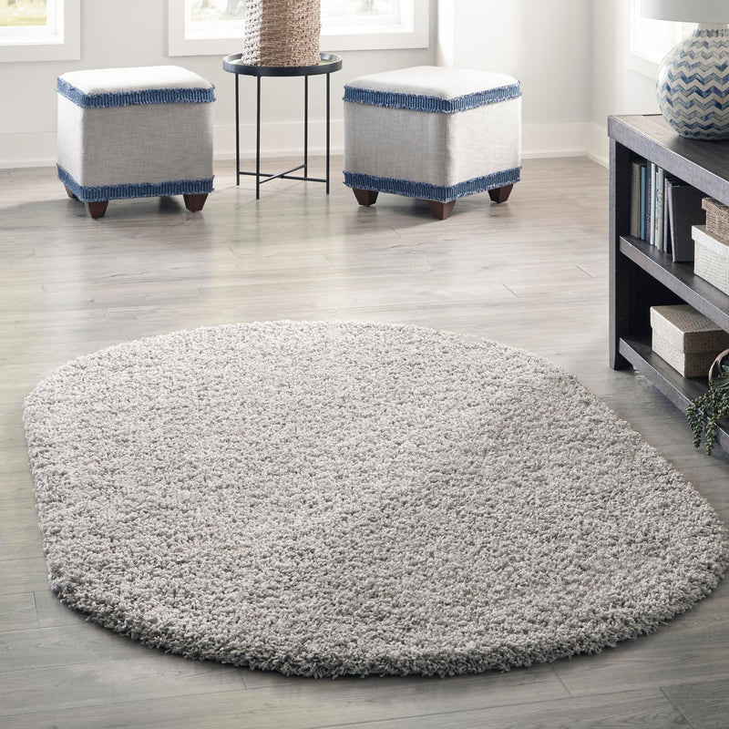 Plush Oasis Collection Area Rug - Serenity (Cloud Gray) Oval Cloud Gray  lifestyle 34