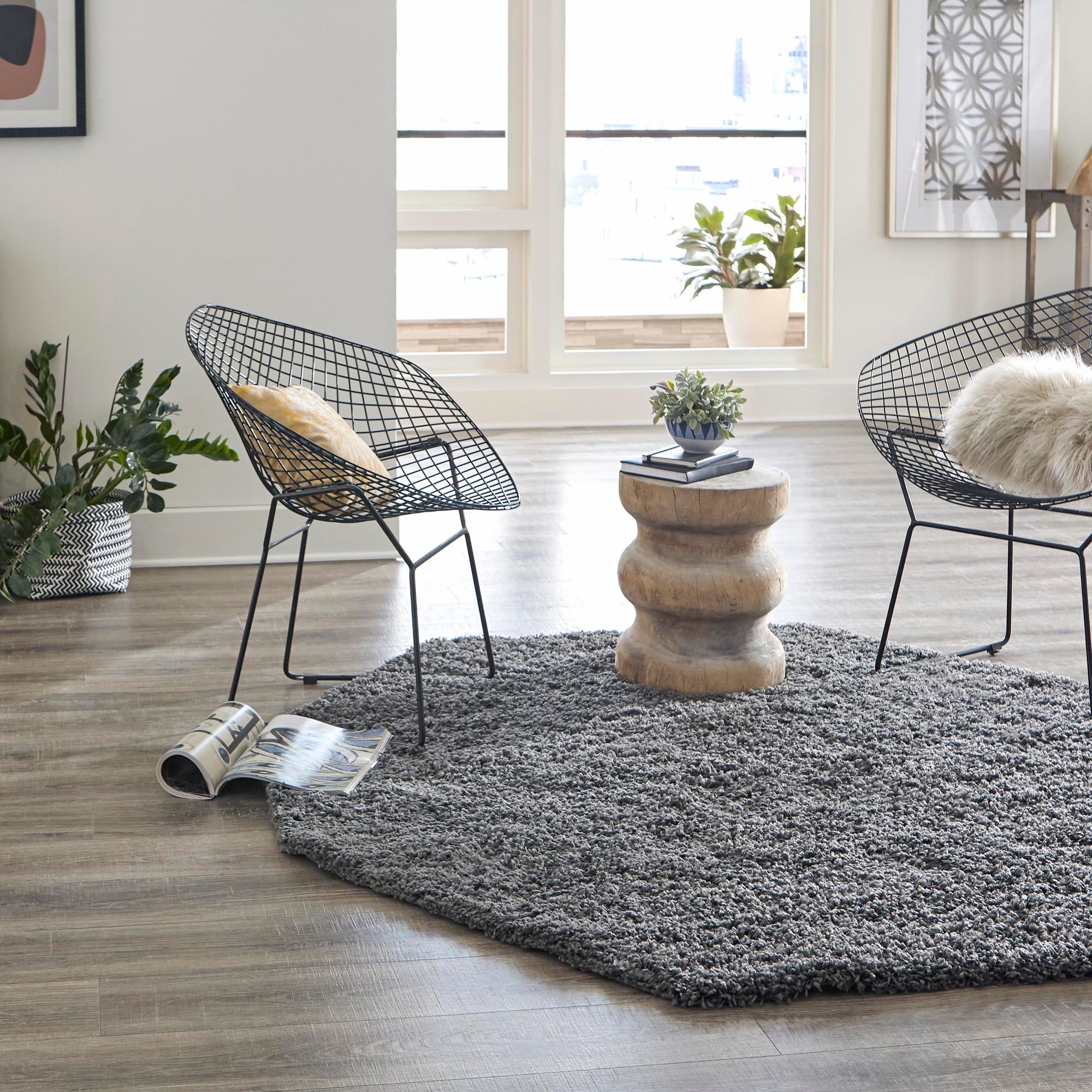 Plush Oasis Collection Area Rug - Serenity (Graphite Gray)