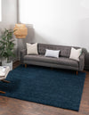 Plush Oasis Collection Area Rug - Serenity (Sapphire Blue) Square Sapphire Blue  lifestyle 6