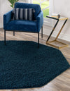 Plush Oasis Collection Area Rug - Serenity (Sapphire Blue) Octagon Sapphire Blue  lifestyle 9