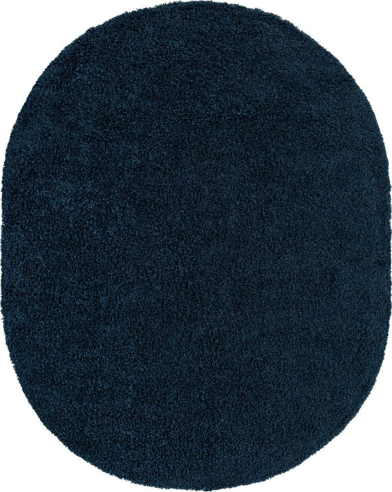 Plush Oasis Collection Area Rug - Serenity (Sapphire Blue) Oval Sapphire Blue Main