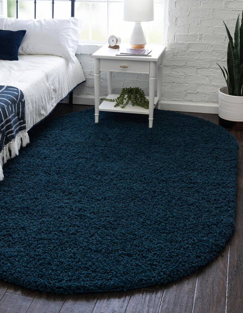 Plush Oasis Collection Area Rug - Serenity (Sapphire Blue) Oval Sapphire Blue  lifestyle 35