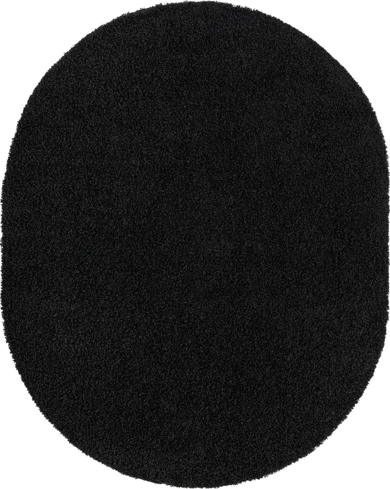 Plush Oasis Collection Area Rug - Serenity (Jet Black) Oval Jet Black Main